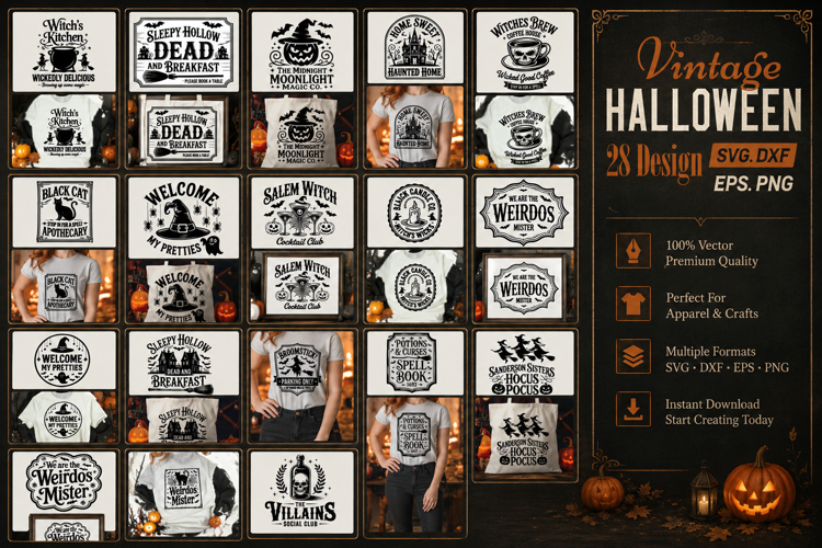 Vintage Halloween Svg Bundle
