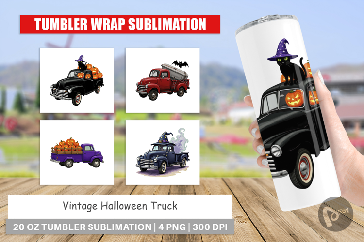 Tumbler Vintage Halloween Truck