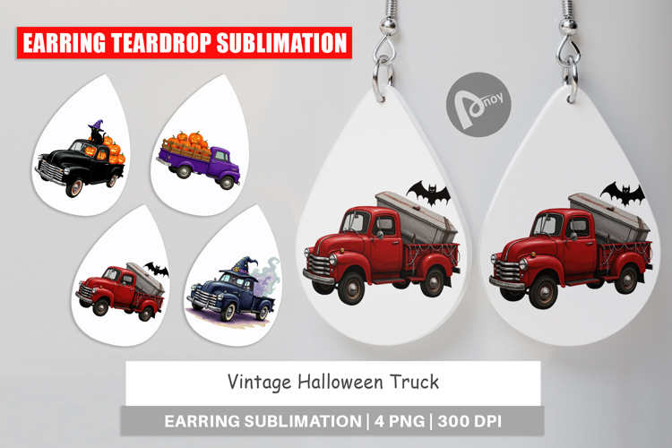 Earring Vintage Halloween Truck