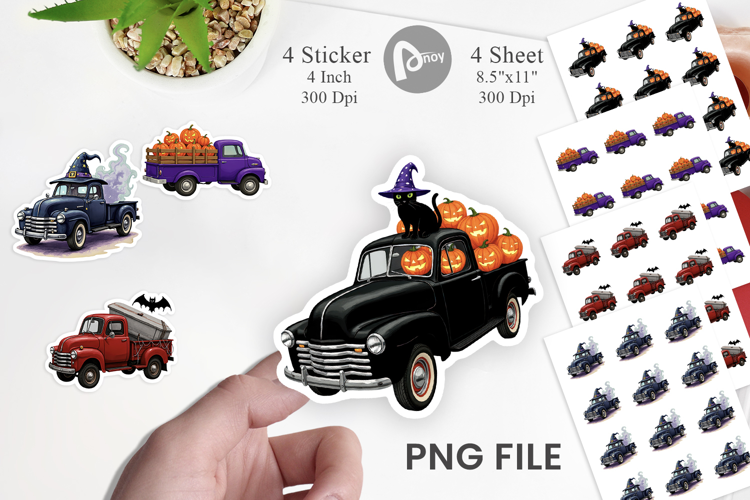 Vintage Halloween Truck Sticker