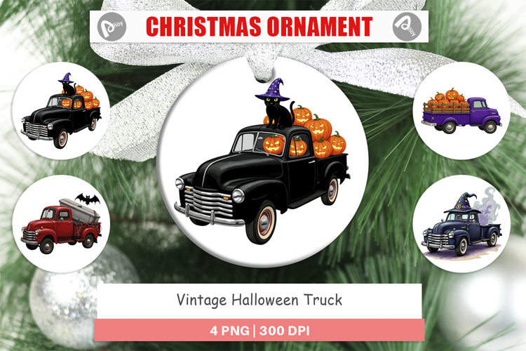 Ornament Vintage Halloween Truck