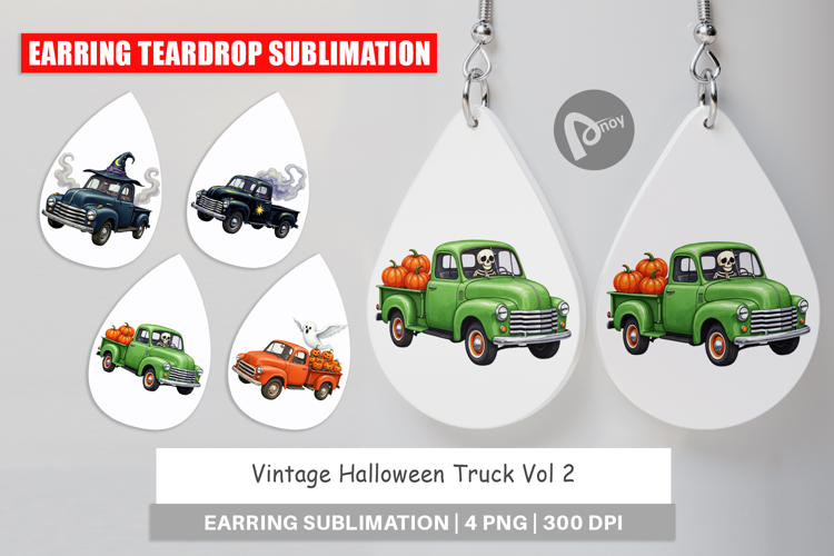 Earring Vintage Halloween Truck