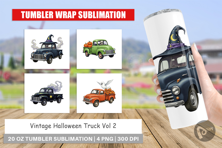 Tumbler Vintage Halloween Truck