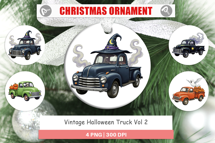 Ornament Vintage Halloween Truck