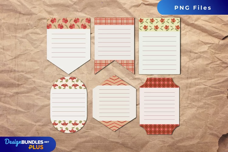 Vintage Hibiscus Flowers Shaped Journaling Pages