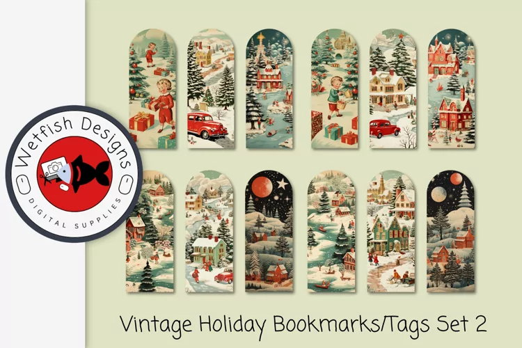 Vintage Scrapbook Christmas Bookmarks