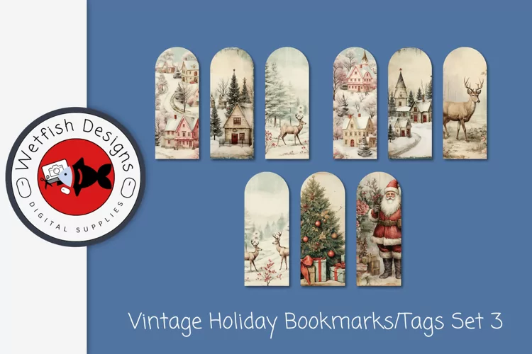 Vintage Scrapbook Christmas Bookmarks