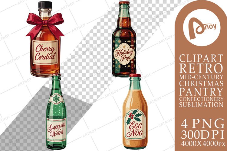Holiday Soda Bottles Sublimation example image 1