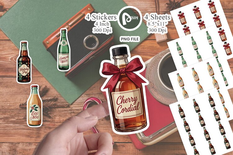 Holiday Soda Bottles Sticker example image 1
