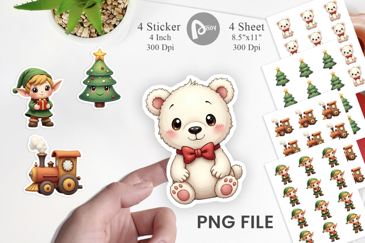 Vintage Holiday Plushies Sticker