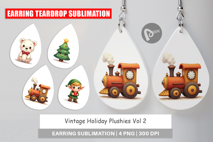 Vintage Holiday Plushies Earring