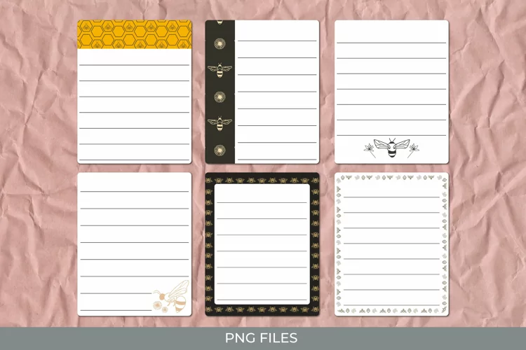 Vintage Honey Bee Seamless Pattern Shaped Journaling Area