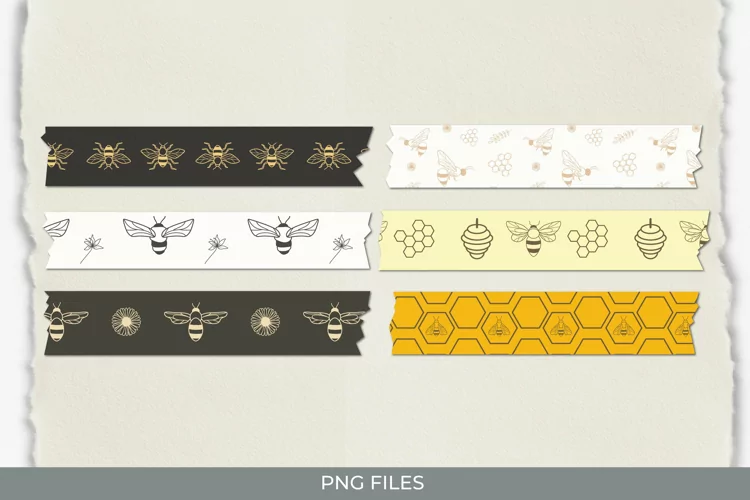 Vintage Honey Bee Seamless Pattern Tape