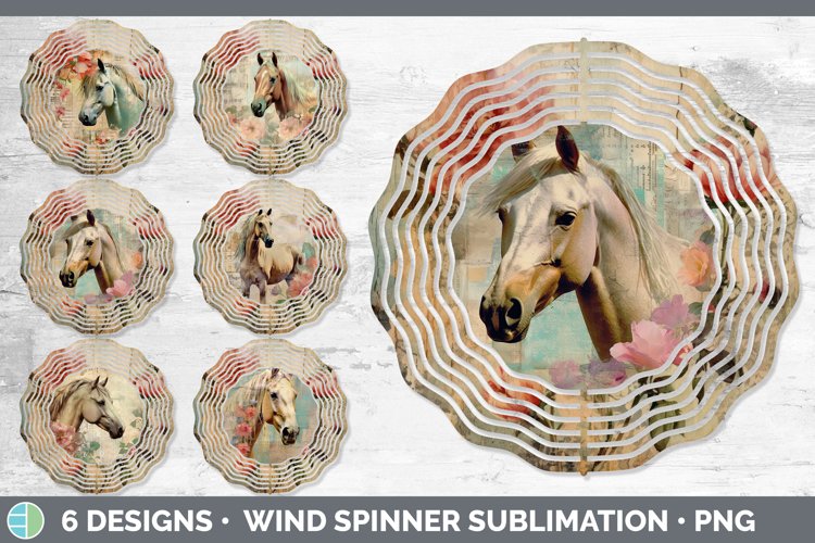 Vintage Horse Wind Spinner | Sublimation Spinner Designs Bun