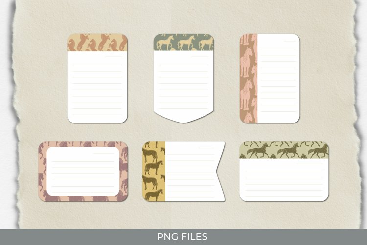 Vintage Horses Seamless Pattern Shaped Journaling Area example image 1