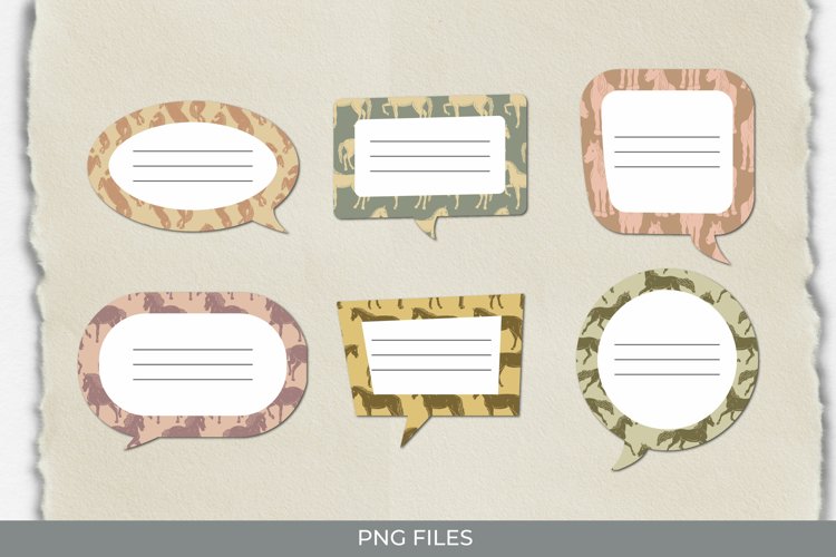 Vintage Horses Seamless Pattern Speech Bubbles example image 1