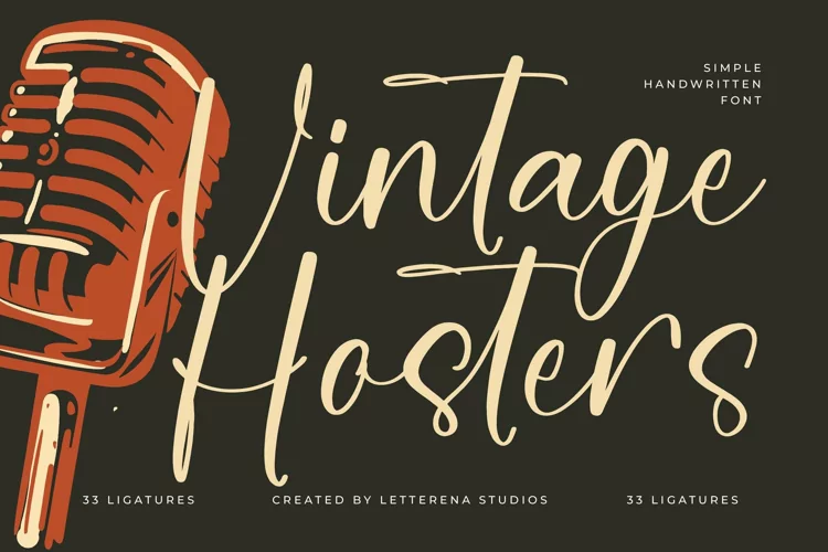 Vintage Hosters Simple Handwritten Font