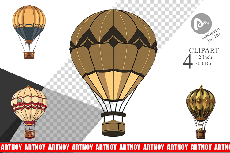 Vintage Hot Air Balloon Clipart
