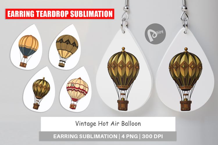 Earring Vintage Hot Air Balloon