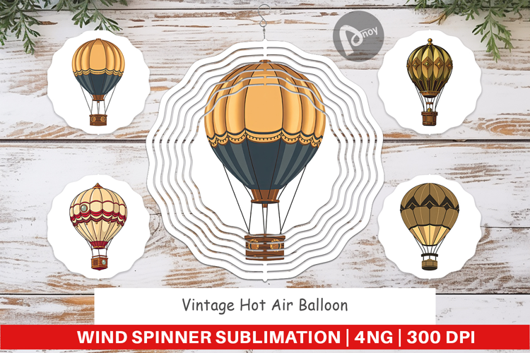 Wind Spinner Vintage Hot Air Balloon