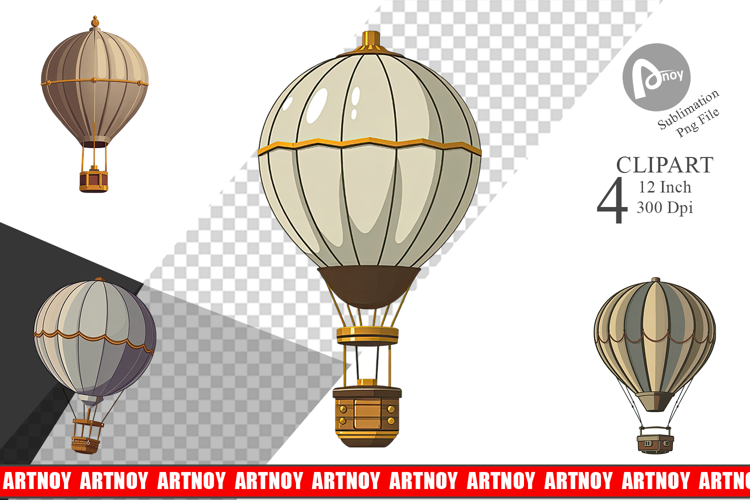 Vintage Hot Air Balloon Clipart