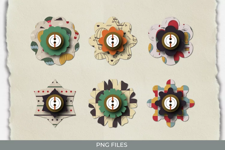 Vintage Hot Air Balloons Seamless Pattern Button