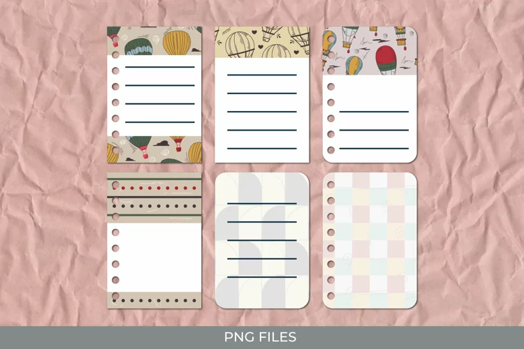 Vintage Hot Air Balloons Seamless Pattern Journaling Page