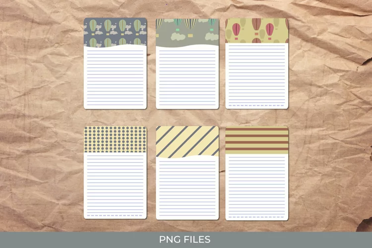 Vintage Hot Air Balloons Seamless Pattern Journaling Page