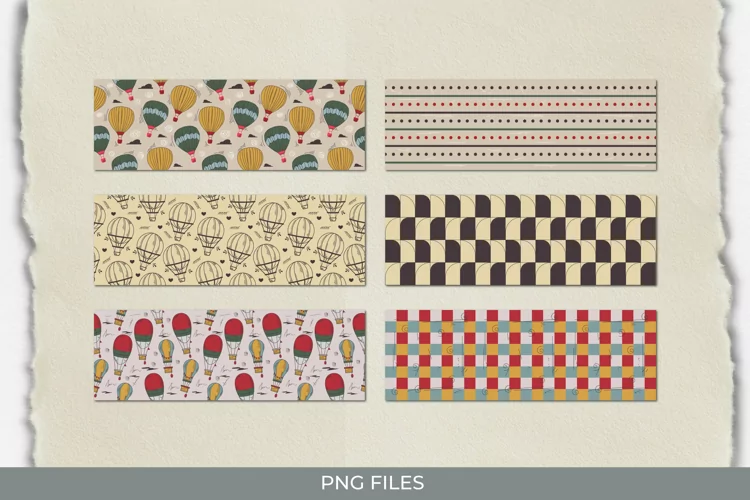 Vintage Hot Air Balloons Seamless Pattern Stripe