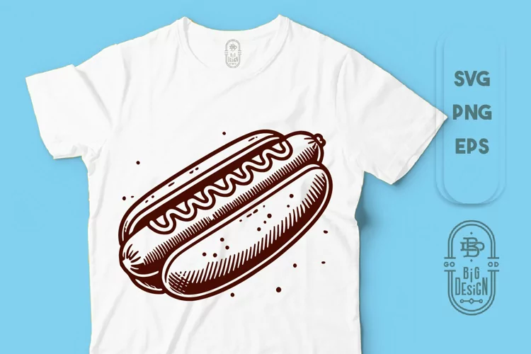 Vintage Hot Dog Illustration SVG File