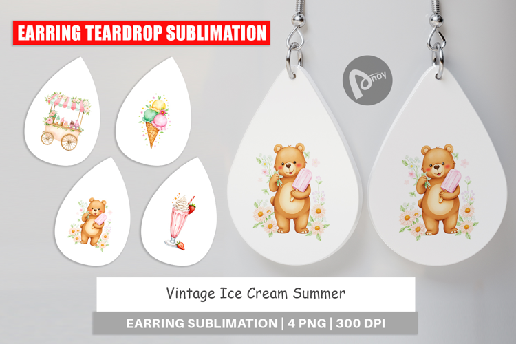 Earring Vintage Ice Cream Summer