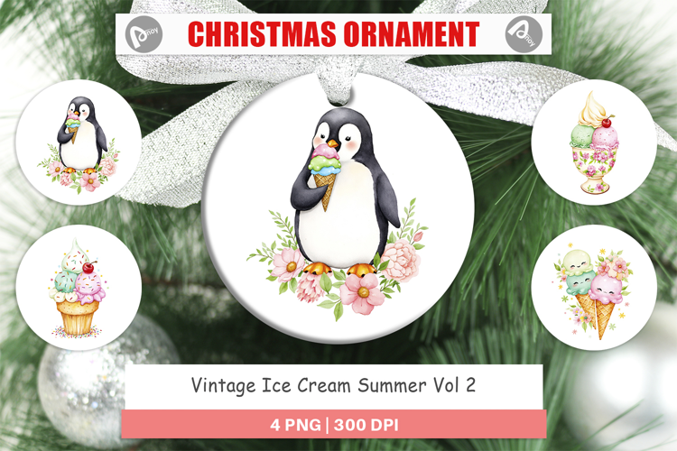 Ornament Vintage Ice Cream Summer