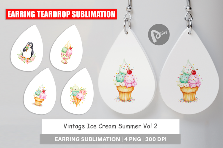 Earring Vintage Ice Cream Summer