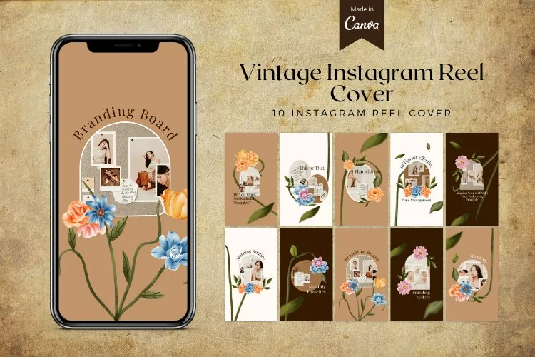 Vintage Instagram Reel Cover Canva Template