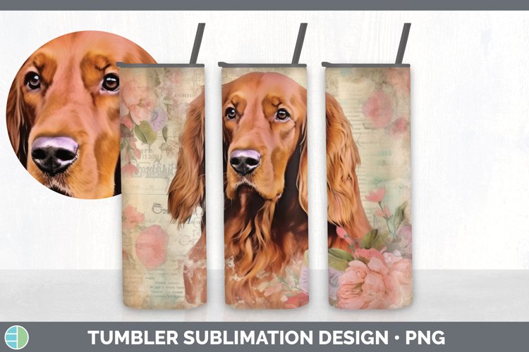 Vintage Irish Setter Dog Tumbler | Sublimation 20 oz Skinny