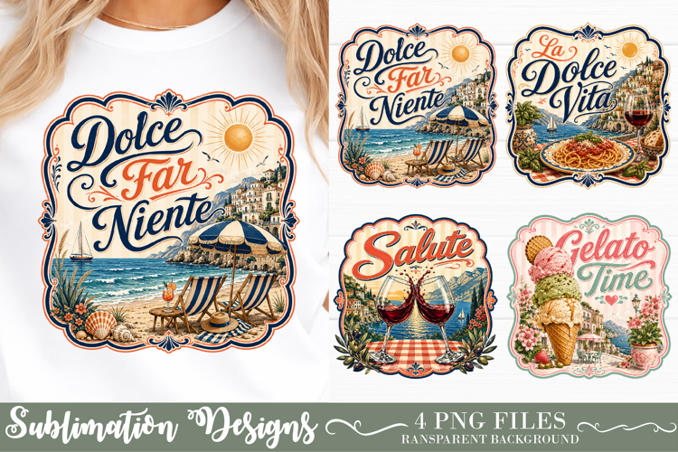 Vintage Italian Summer Sublimation Design