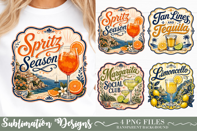 Vintage Italian Summer Sublimation Design
