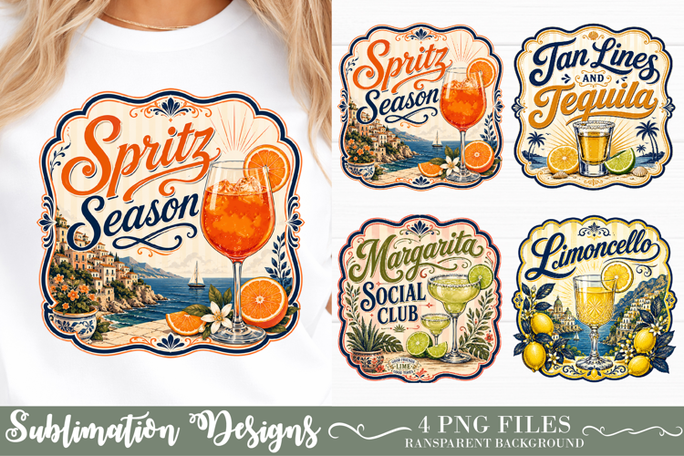Vintage Italian Summer Sublimation Design