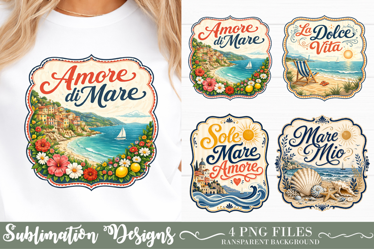 Vintage Italian Summer Sublimation Design