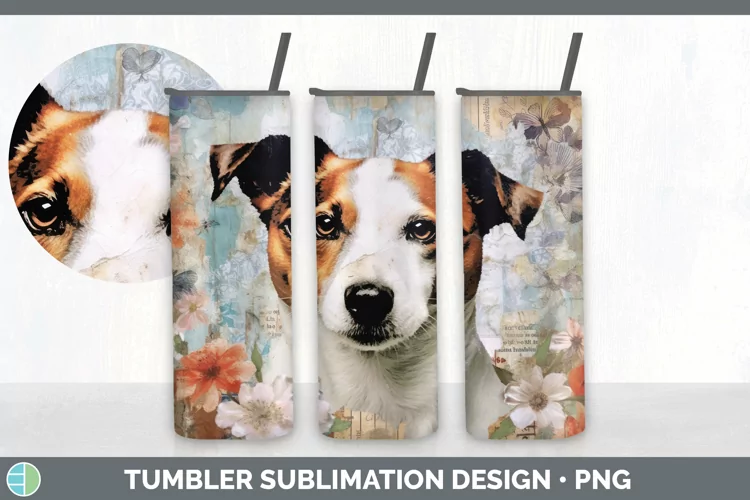 Vintage Jack Russell Terrier Dog Tumbler | Sublimation 20 oz