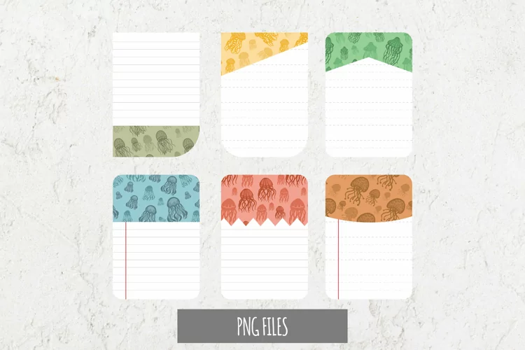 Vintage Jellyfish Seamless Pattern Journaling Page