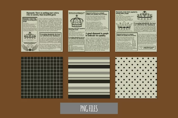 Vintage Jewelry Advertisement in Newspaper Paper Pack