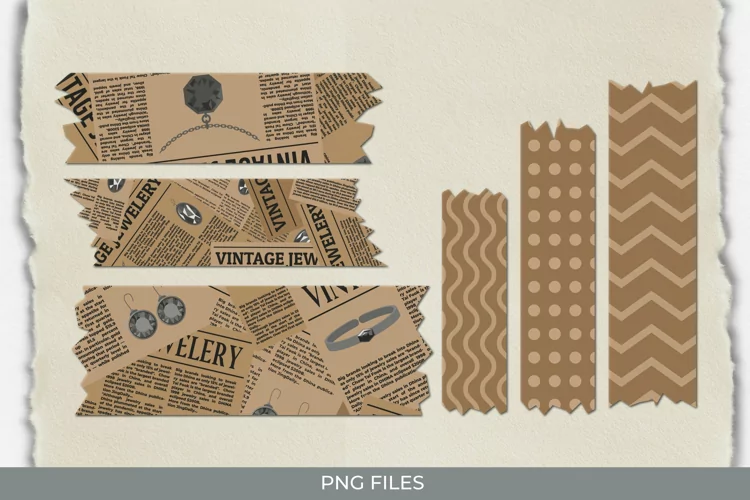 Vintage Raven and Floral Seamless Pattern Tape