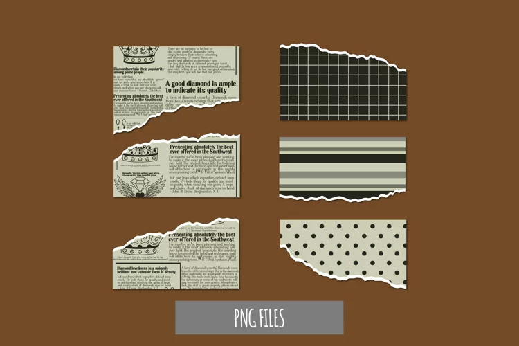 Vintage Jewelry Advertisement in Newspaper Torn Paper
