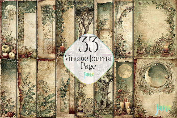 Vintage Journal Page Bundle