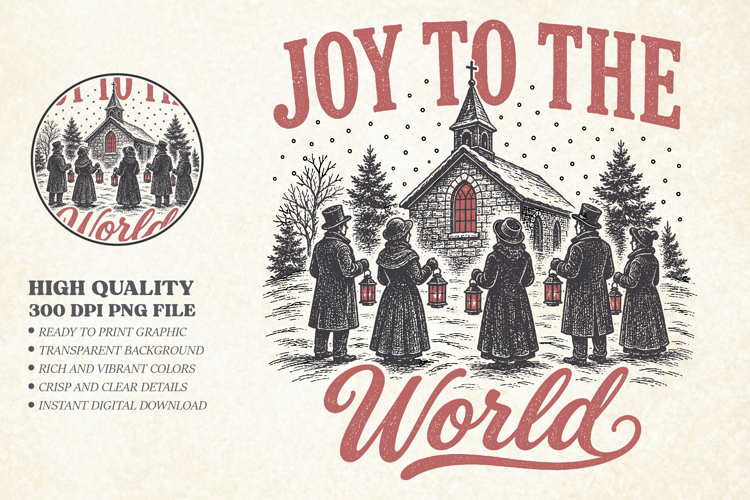 Vintage Joy To The World Christmas Design, Joy To The World