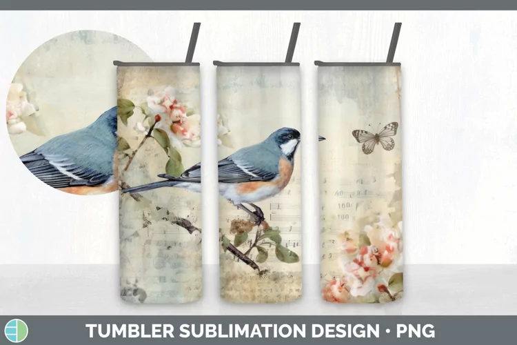 Vintage Junco Bird Tumbler | Sublimation 20 oz Skinny Tumble