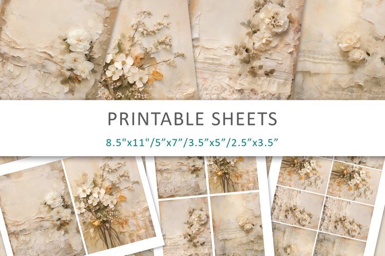 Printable Paper for Junk Journal, mixed media