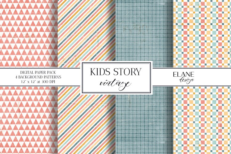 Vintage Kids Story Digital Paper example image 1