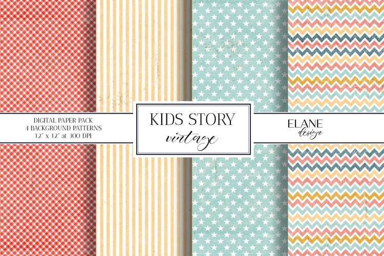 Vintage Kids Story Digital Paper